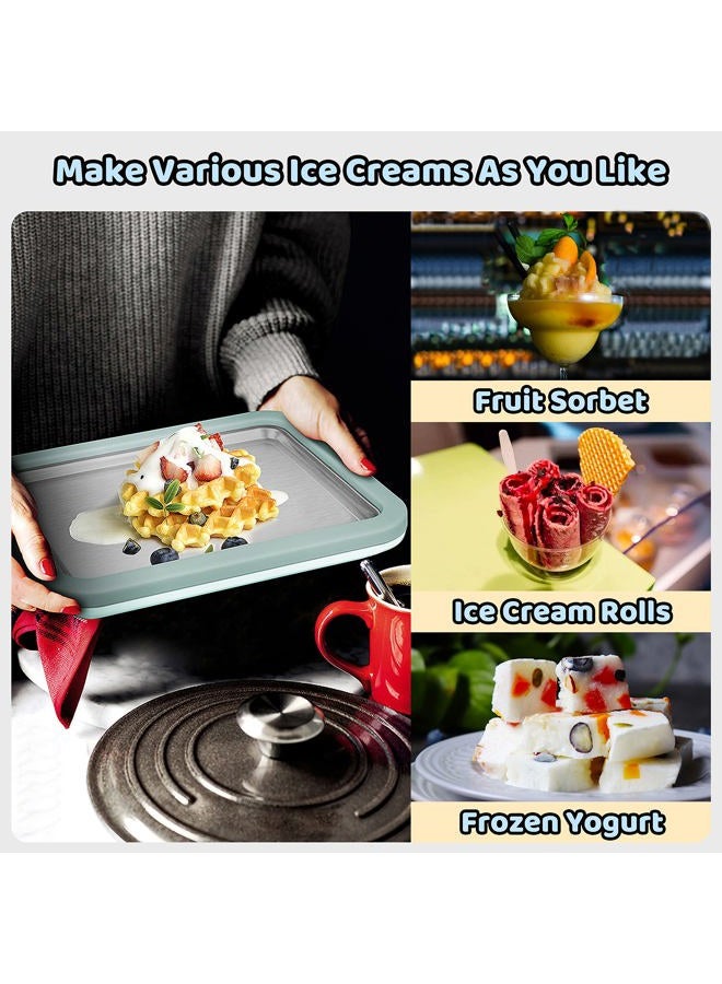 JoyMech Ice Cream Roll Maker Rolled Ice Cream Machine, Sweet Spot Pan, Instant Cold Plate, Ideal for Making Rolled Ice Cream Soft Serve Slushies Frozen Yogurt Sorbet and Gelatod (Aquamarine) - Image 3